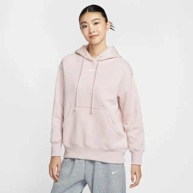 【NIKE 耐吉】AS W NSW PHNX FLC OS PO HOODIE 粉色 女款 長袖帽T 穿搭 休閒(DQ5861-667)