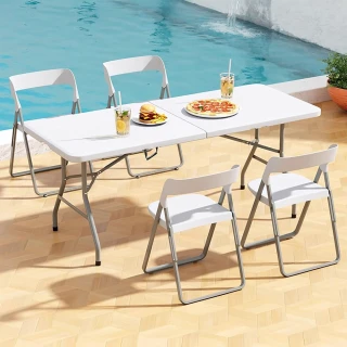 【CGW】折疊桌 手提折疊露營桌 餐桌(180x75 會議桌 摺疊桌 戶外桌)