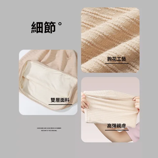 【YUNMI】四季通用鉤花產婦孕婦月子帽 雙層透氣堆堆帽 戶外防風護耳包頭帽 冷帽 化療帽 防風套頭帽