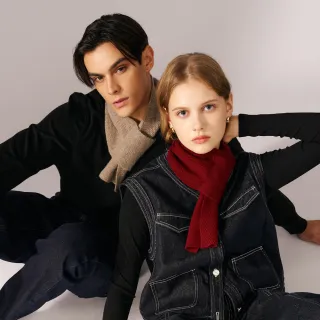 【KERAIA 克萊亞】魅力價-個性手感山羊絨泡泡穿孔圍巾(F；四色)