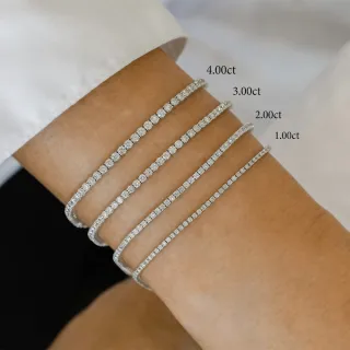 【鉅曜】18K金 1.8克拉經典百搭鑽石手鍊 2色任選(培育鑽石)