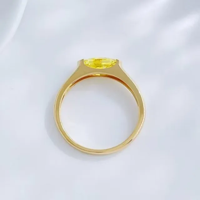 【鉅曜】18K黃金 菱光曳影馬眼黃鑽鑽戒 FVYVS+ (培育鑽石 戒指 彩鑽)