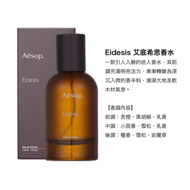 Aesop】香水50ml 多款可選(悟香水/熾香水/馬拉喀什馥郁香水) - momo
