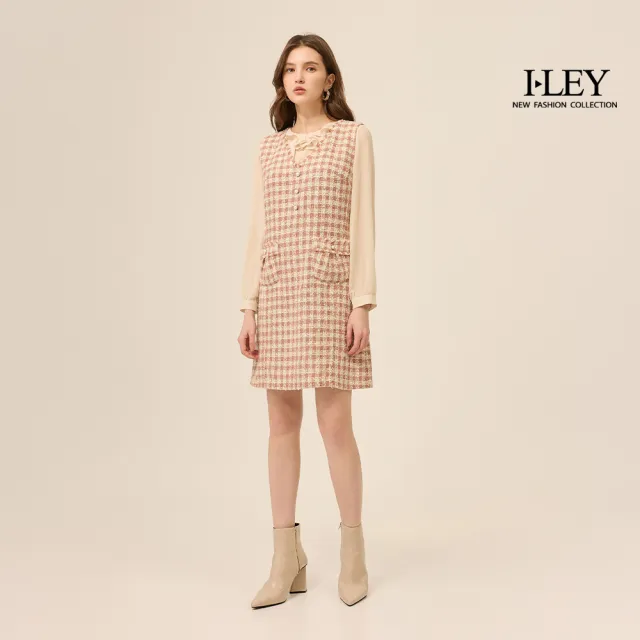 【ILEY 伊蕾】OL優雅層次造型領片雪紡上衣(杏；M-XL；1253071150)