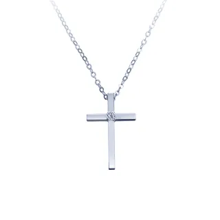 【彩糖鑽工坊】鑽石項鍊 十字架項鍊(天然鑽石 輕珠寶)