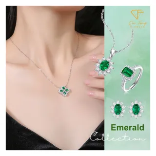 【CF鑽飾】《培育祖母綠系列》雙12禮物(戒指 項鍊 耳環 情人節)