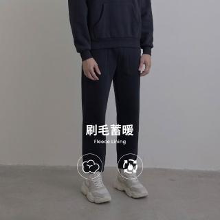 【GIORDANO 佐丹奴】男裝加絨針織束口褲(29 黑色)