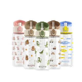 【Evorie】Tritan兒童水杯380ml 直飲 / 吸管杯(幼兒水杯 兒童水壺 幼稚園水壺)