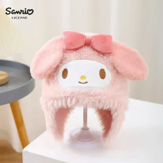 【SANRIO 三麗鷗】正版授權高質感凱蒂貓大耳狗帕恰狗布丁狗美樂蒂酷洛米兒童毛帽(孫女女兒 