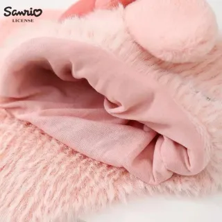 【SANRIO 三麗鷗】正版授權高質感凱蒂貓大耳狗帕恰狗布丁狗美樂蒂酷洛米兒童毛帽(孫女女兒 