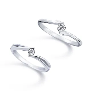 【彩糖鑽工坊】K金 鑽石戒指 鑽戒 2選1 斜夾鑲 (鑽石 9分 天然鑽石)