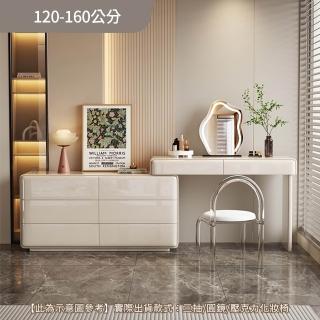 【完美主義】簡瀾 法式方糖 三抽斗櫃 化妝台 120-160公分(化妝椅 化妝桌 椅凳 美妝鏡)
