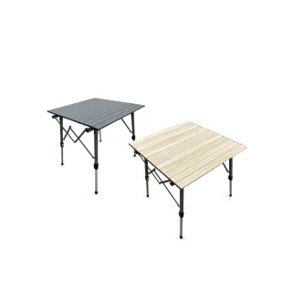 【Lumikenka 露米】無段式鋁捲桌/70_木紋色(悠遊戶外)