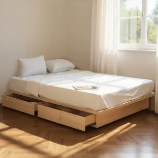 【IHouse】保羅 三抽靠牆款 雙人5尺收納床底/床架/床座(台灣製木心板)