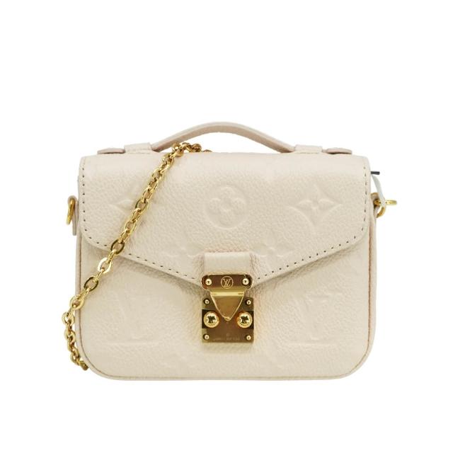 全新 LOUIS VUITTON 路易威登 M81390 Micro Metis 壓紋牛皮迷你郵差包，女款設計，白色系外觀，釦式開合，輕便實用。外層為高品質牛皮，內層為紡織襯裡，附贈防塵袋與盒子，專櫃購入，無瑕疵，適合日常出街搭配。
