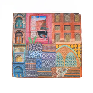 【KERAIA 克萊亞】魅力價-摩洛哥迷宮雙面花紋披巾