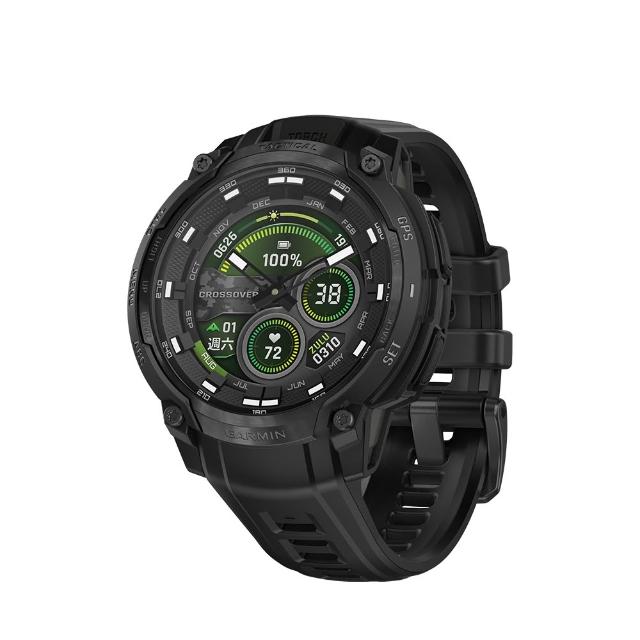 【GARMIN】INSTINCT Crossover AMOLED 實體指針GPS智慧錶 45mm - 軍事戰術版