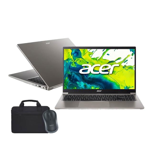 【Acer 宏碁】筆電包/無線滑鼠組★15.6吋i3文書效能筆電(Aspire Lite/AL15-33P-31JK/i3-N355/8G/512G SSD/W