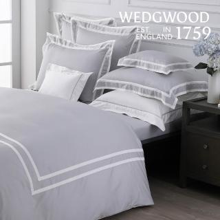 【WEDGWOOD】500織長纖棉 Bi-Color簡約素面鬆緊床包一件｜紐曼任選(百貨款｜特大180x210cm)