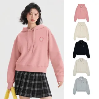 【MLB】女版連帽上衣 帽T 半拉鍊長袖大學T 大都會/紅襪/洋基隊(3FHDB0244/3FMTB0344-多款任選)