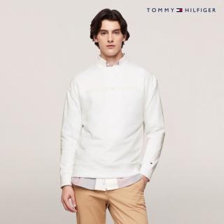 【TOMMY HILFIGER】官方旗艦館 同色調刺繡Logo大學T 白色
