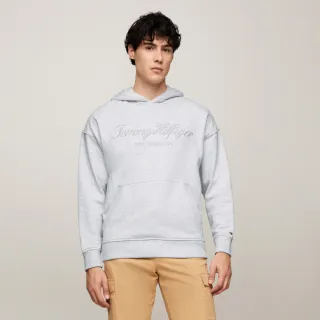 【TOMMY HILFIGER】官方旗艦館 寬鬆Logo帽T_灰色