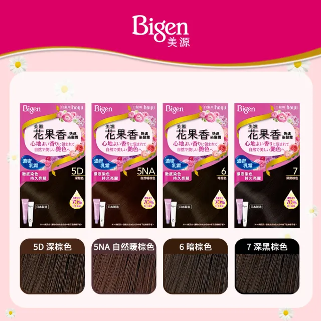 【Hoyu Bigen 美源】花果香快速染髮霜4件組