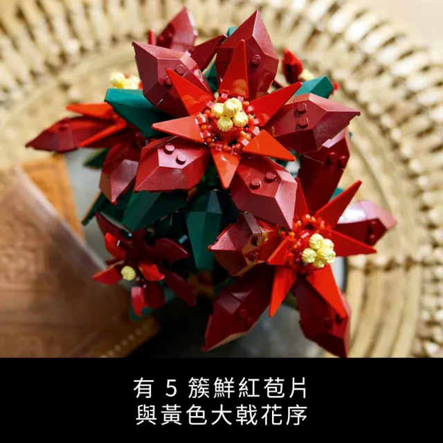 【LEGO 樂高】Botanicals 10370 聖誕紅(禮物 交換禮物 聖誕禮物 居家擺飾 裝飾)