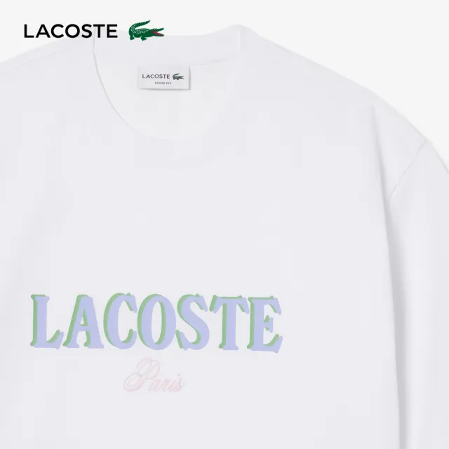 【LACOSTE】男裝-品牌logo印花短袖T恤(白色)
