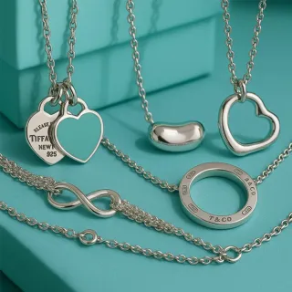 【Tiffany&Co. 蒂芙尼】925純銀鑲鑽寶石項鍊手鍊-比出國退稅還便宜(15款任選)