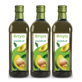 【Enya】西班牙原裝進口酪梨油 1000ml - 3瓶組玻璃瓶(耐高溫達260度 適合各式料理方式)(雙11限定)