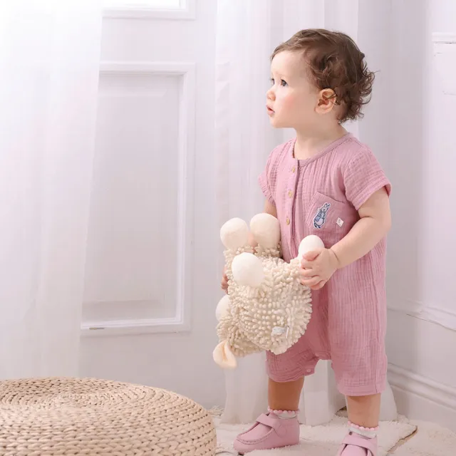 【奇哥】比得兔 嬰幼童裝 彩色比得純棉紗布短袖兔裝/連身衣(6-18個月)