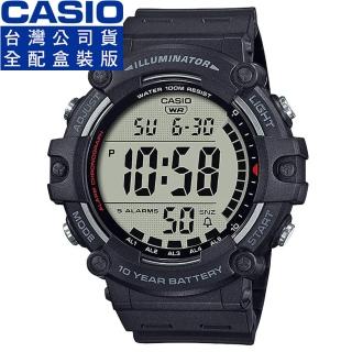 【CASIO 卡西歐】卡西歐大液晶野戰電子錶-黑(AE-1500WH-1A 原廠錶盒精裝版)