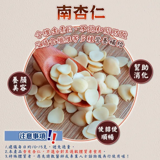 【蔘大王】南杏仁（300gX8）(甜杏厚片 煮杏仁茶專用 養顏美容 營養豐富)
