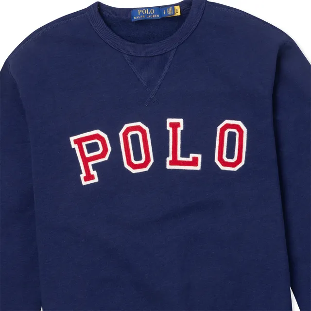 【RALPH LAUREN】RL POLO 經典刺繡文字刷毛大學T恤 上衣-多色選(平輸品)