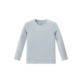 【GIORDANO 佐丹奴】童裝圓領極暖衣 G-WARMER系列(90 低調藍X皎白)