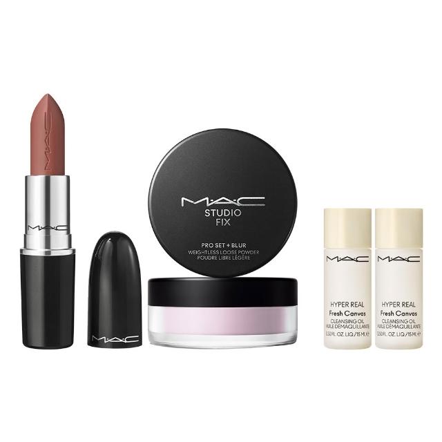 【M.A.C】水潤妝感蜜粉入門組(超持妝輕透濾鏡蜜粉+超水感持色水唇膏3g)