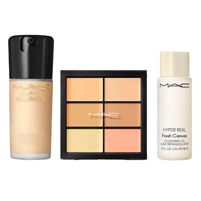 【M.A.C】完美遮瑕聚光底妝組(超持妝奢緞粉底精華+超持妝六色遮瑕盤6g)