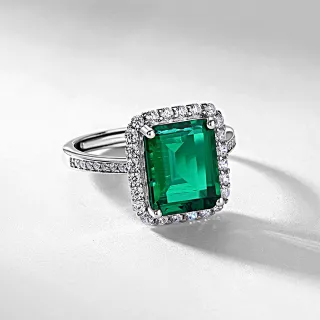 【赫本珠寶】($3480)培育祖母綠《雍容華貴》戒指S925銀(2.6克拉)