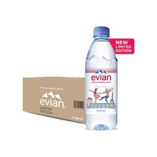 【evian 依雲 原廠總代理直營】天然礦泉水500mlx24入/箱(寶特瓶/限量瓶跟一般瓶隨機出貨)