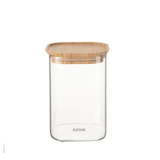 【KINYO】竹蓋耐熱玻璃儲物罐 1000ml(KSC-2100)