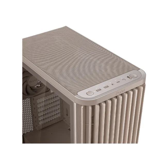 【ASUS 華碩】ProArt PA401 木質透側版 燕麥色 電腦機殼(PA401-WOOD-TG-BEIGE)