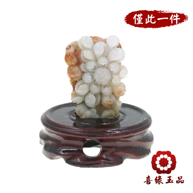 【喜緣玉品】魚 天然翡翠A貨 紅翡皮殼料 蓮生吉慶 金魚納福 風水擺設 擺件-僅此一品(開運風水)(直)