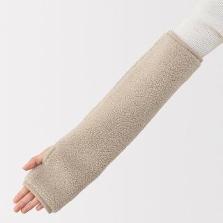 【MUJI 無印良品】再生聚酯纖維舒適絨毛袖套(淺米/暗藍/象牙白)