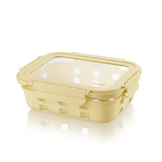 【KINYO】超防護隔熱防燙玻璃保鮮盒 1050ML(耐熱保鮮盒 便當盒 保鮮收納 止滑 防撞 隔熱 可微波)