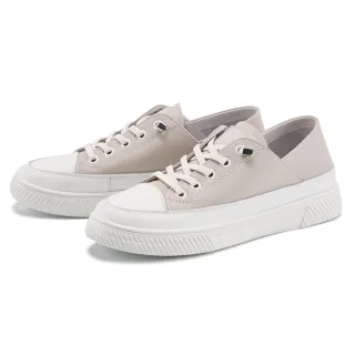 【CHOiCE】免綁帶牛貼皮厚底休閒鞋(紫色)