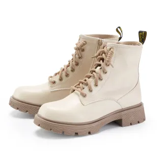 【CHOiCE】經典率性8孔馬汀靴(米色)