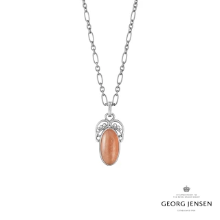 【Georg Jensen 官方旗艦店】2005 Heritage 項鍊(氧化純銀 蜜桃月光石)