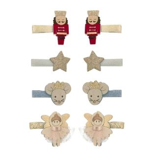 【Mimi&Lula】AW25 Xmas胡桃鉗小天使星星迷你髮夾8入(鱷魚夾)