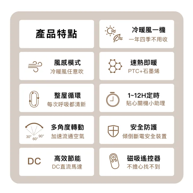 【THOMSON】DC石墨烯三合一冷暖空氣清淨機 TM-SAW38F 循環扇 暖風機 電暖器 定時 清淨機 可遙控